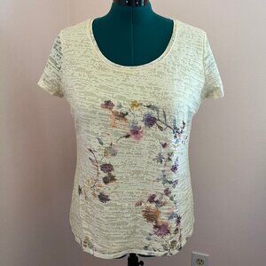 Coldwater Creek Burnout Print Tee Shirt